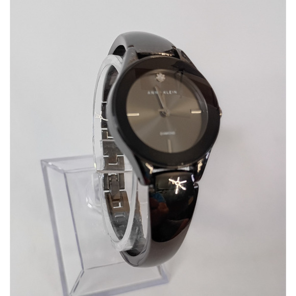 Watches - Anne Klein Tagged  Anne Klein Minimalist Bangle Watch | Silver & Black Quiet Luxury Style